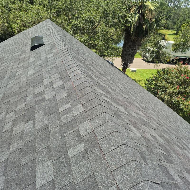 Asphalt shingle roof with ridge vent in Jacksonville Beach Asphalt shingle roof with ridge vent in Jacksonville Beach
