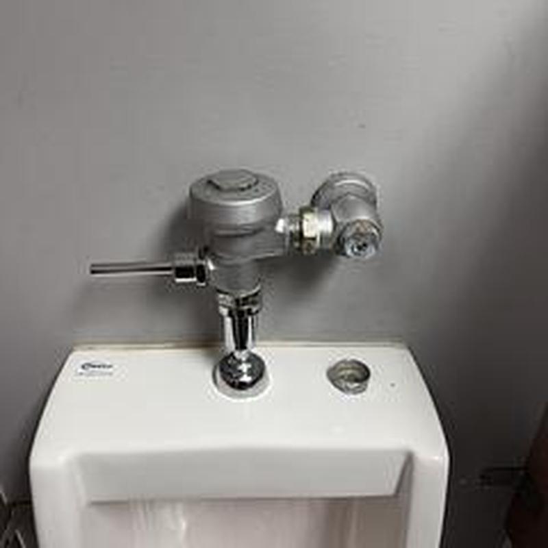 Urinal flush valve assembly with stop valve replacement