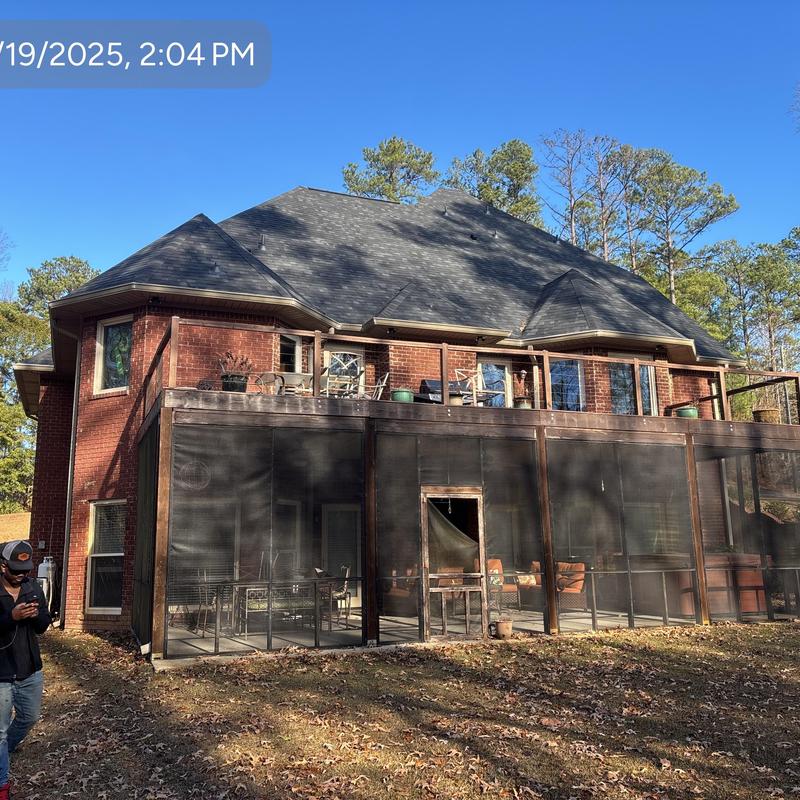 Owens Corning Onyx Black roof shingles on home Owens Corning Onyx Black roof shingles on home