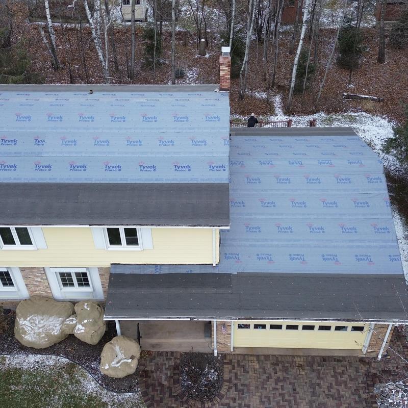 Roof underlayment installation on residential house Roof underlayment installation on residential house