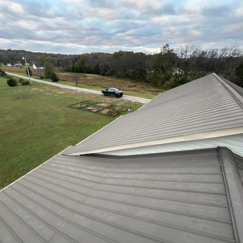 Metal roof panels with hail damage inspection