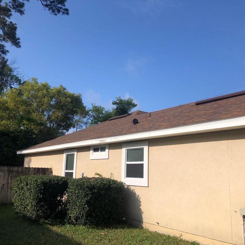 Asphalt shingle roof replacement on residential home Asphalt shingle roof replacement on residential home