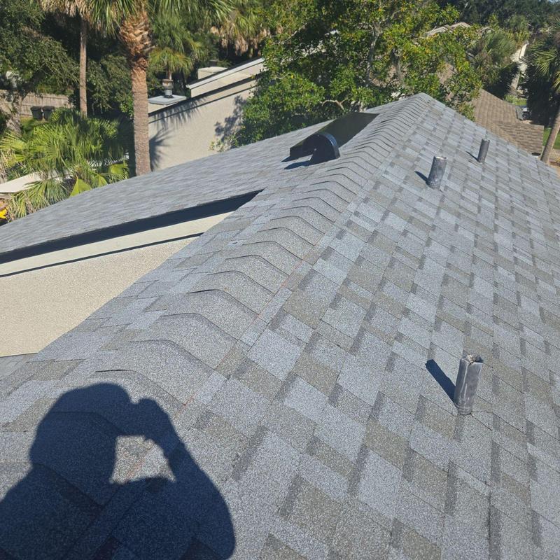 Architectural shingle roof replacement with vents installed Architectural shingle roof replacement with vents installed