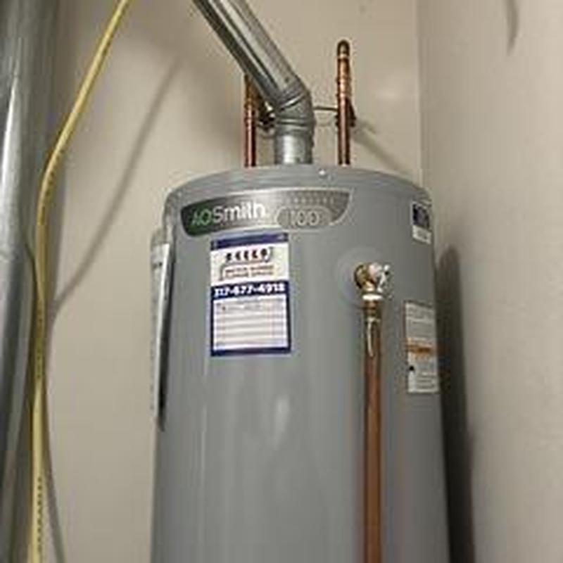 Water heater with new copper piping installed