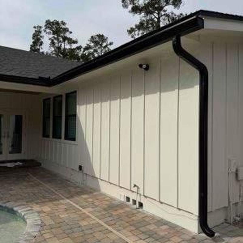 6 K style gutters installed on house exterior 6 K style gutters installed on house exterior