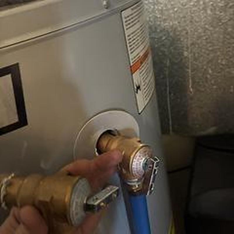 T&P valve on water heater with brass fittings