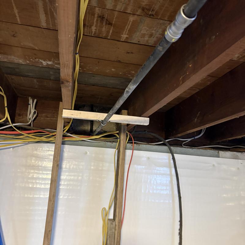 Gas line 90-degree fitting replacement in basement ceiling