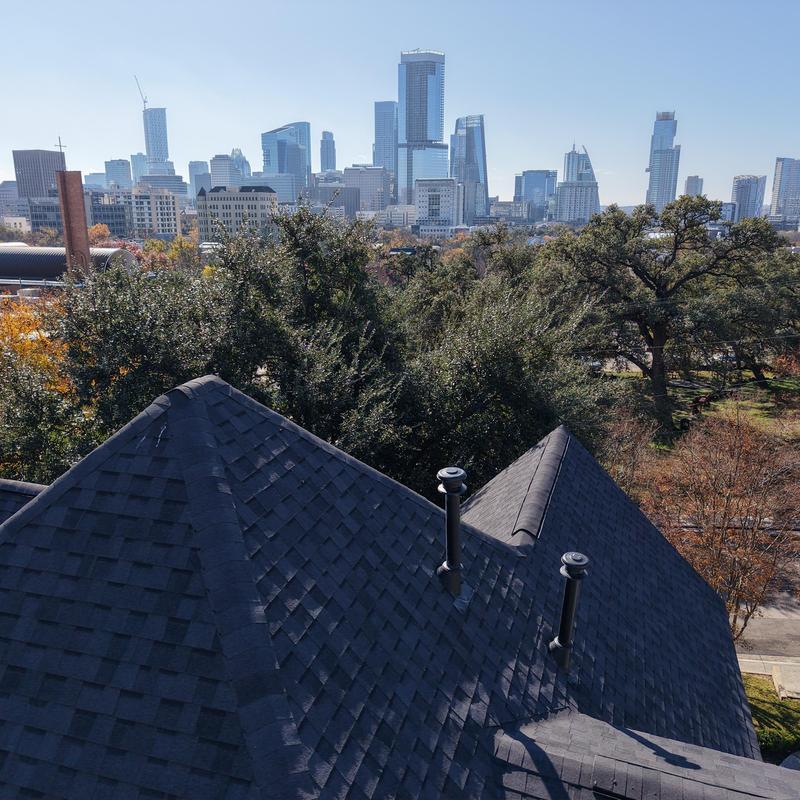 CertainTeed Landmark shingle roof with vent pipes Austin