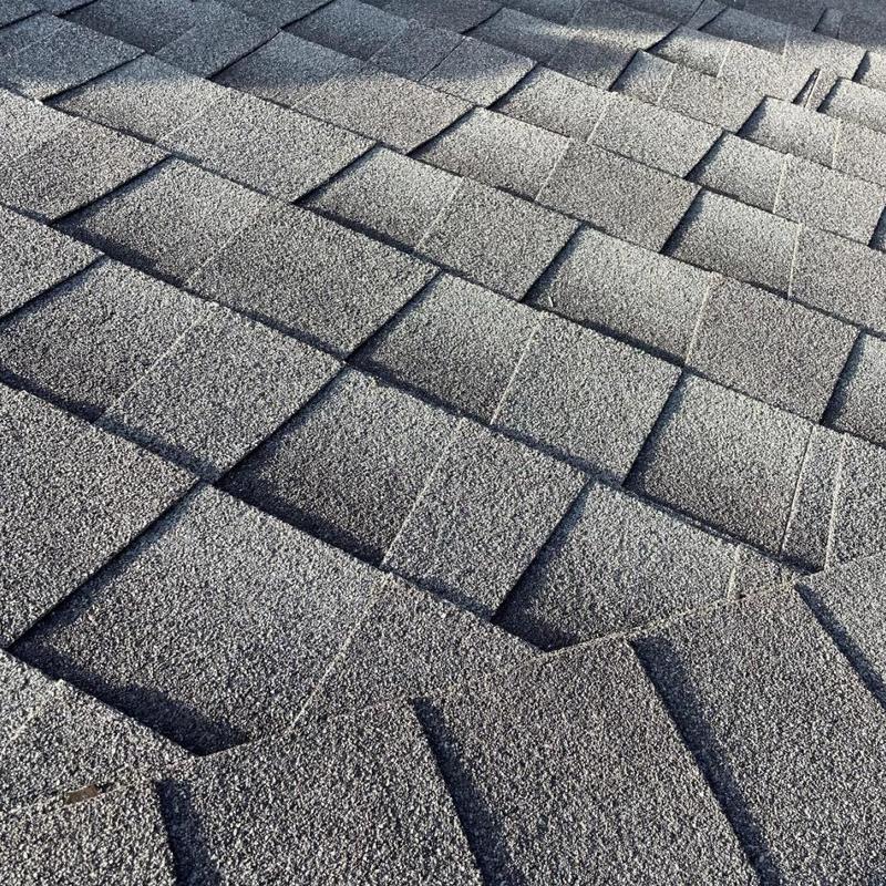 CertainTeed Landmark Moir Black roof shingles close-up installation