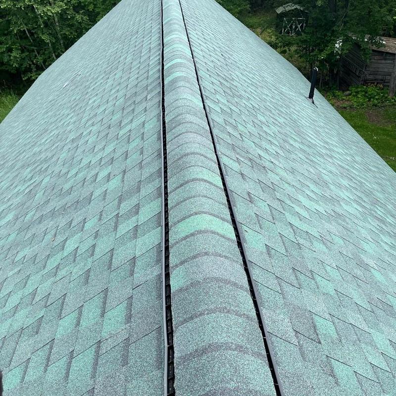 CertainTeed NorthGate ClimateFlex shingles on ridge vent CertainTeed NorthGate ClimateFlex shingles on ridge vent