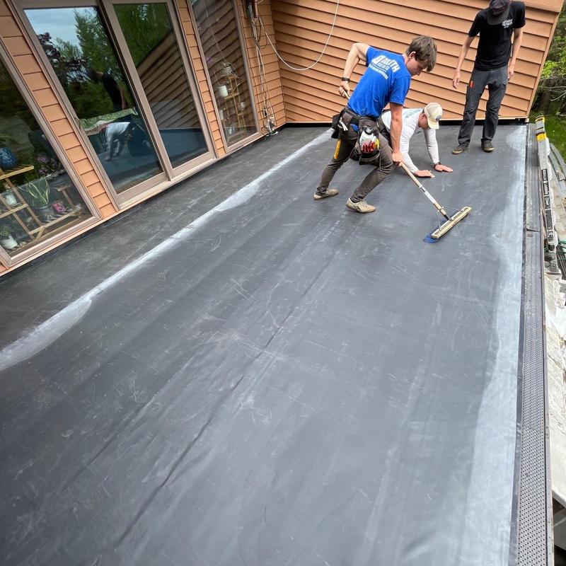 GenFlex EPDM rubber roofing installation on balcony GenFlex EPDM rubber roofing installation on balcony