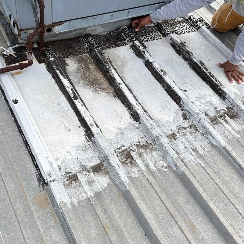 Metal roof panels with hail damage inspection