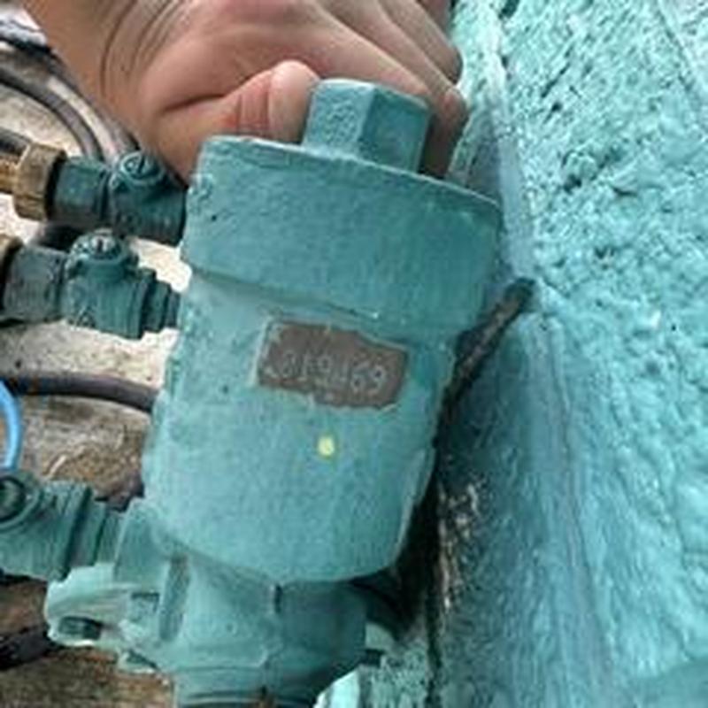 Backflow device inspection for leaks on wall-mounted system