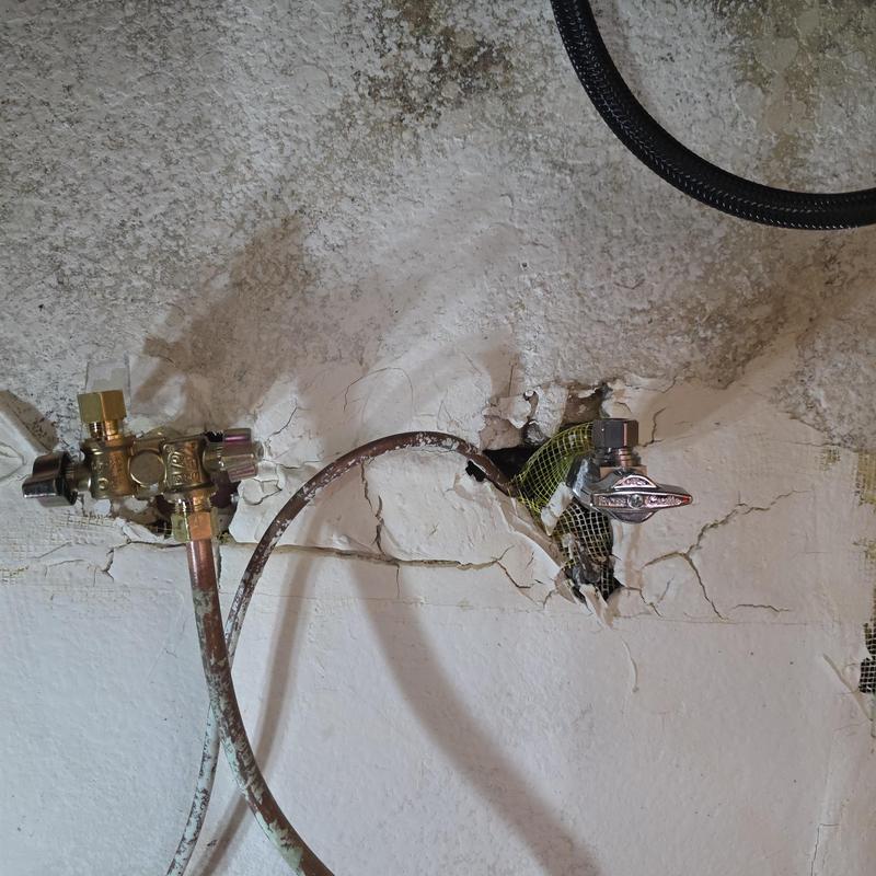 Angle stop valves and copper waterlines under sink installation