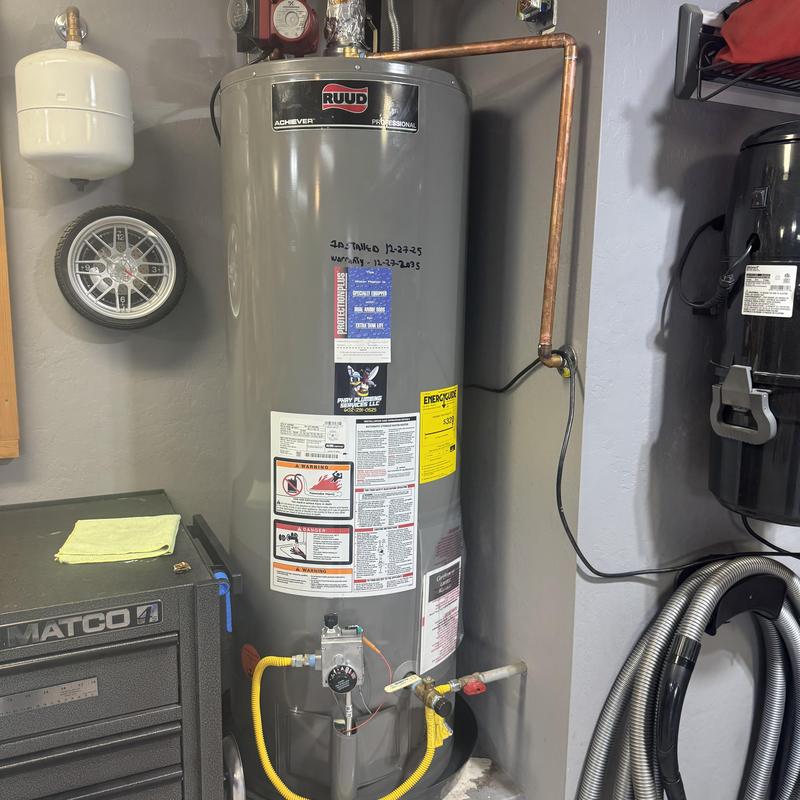 Gas water heater with copper piping installation