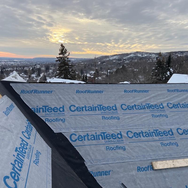 CertainTeed roofing underlayment on roof deck CertainTeed roofing underlayment on roof deck