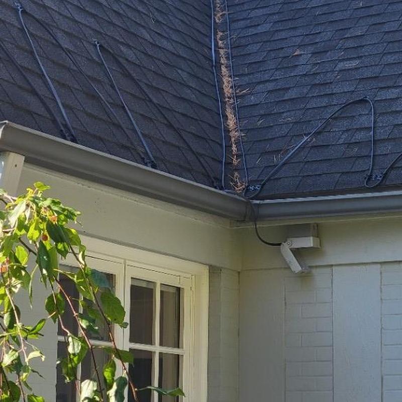 Radiant heat cable installed on roof edge for deicing Radiant heat cable installed on roof edge for deicing