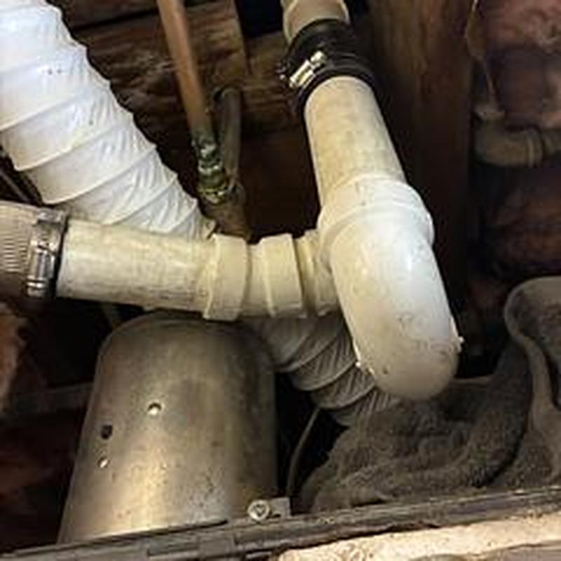 Bathtub drain p-trap and vent piping installation