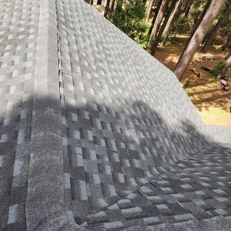 GAF lifetime asphalt shingle roof installation view