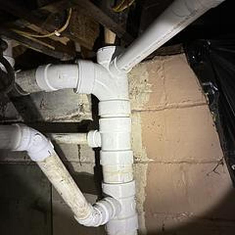 Basement PVC drain pipe replacement and connections