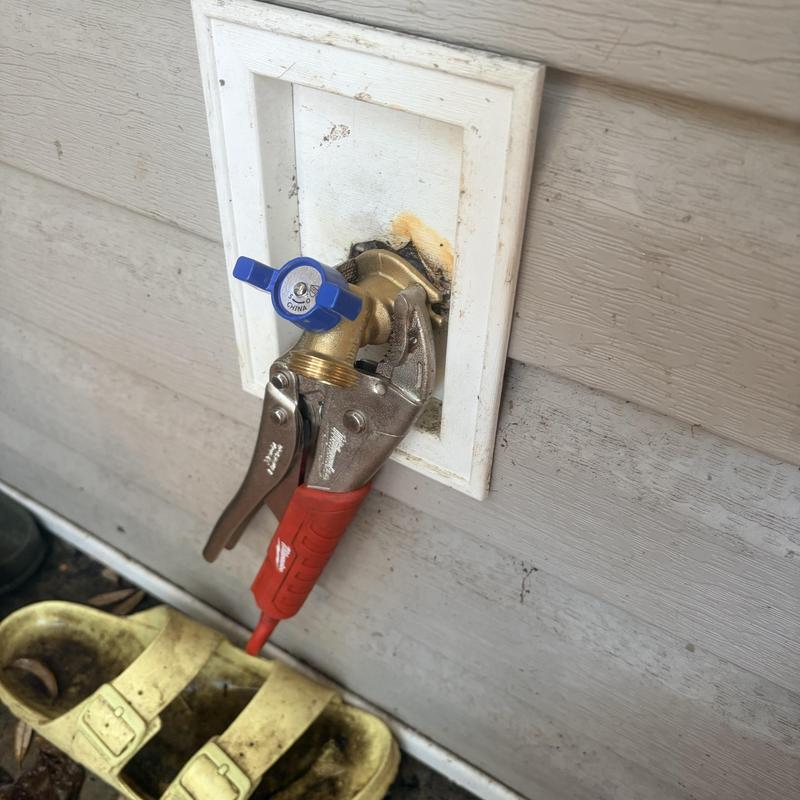 Hose bib installation with plumbing locking pliers