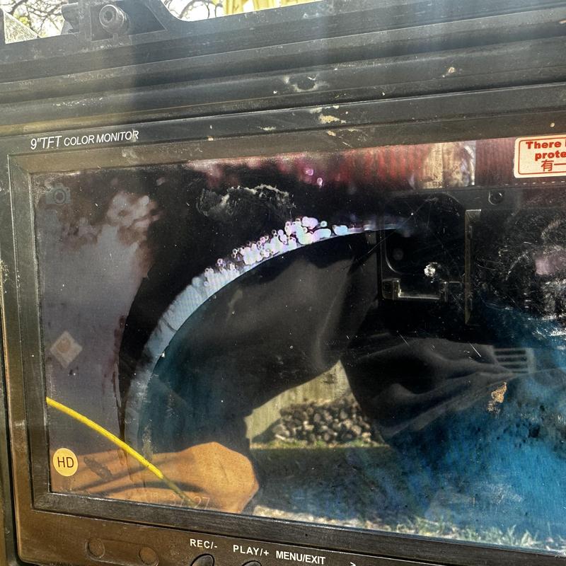 Main sewer line underground disconnect on monitor