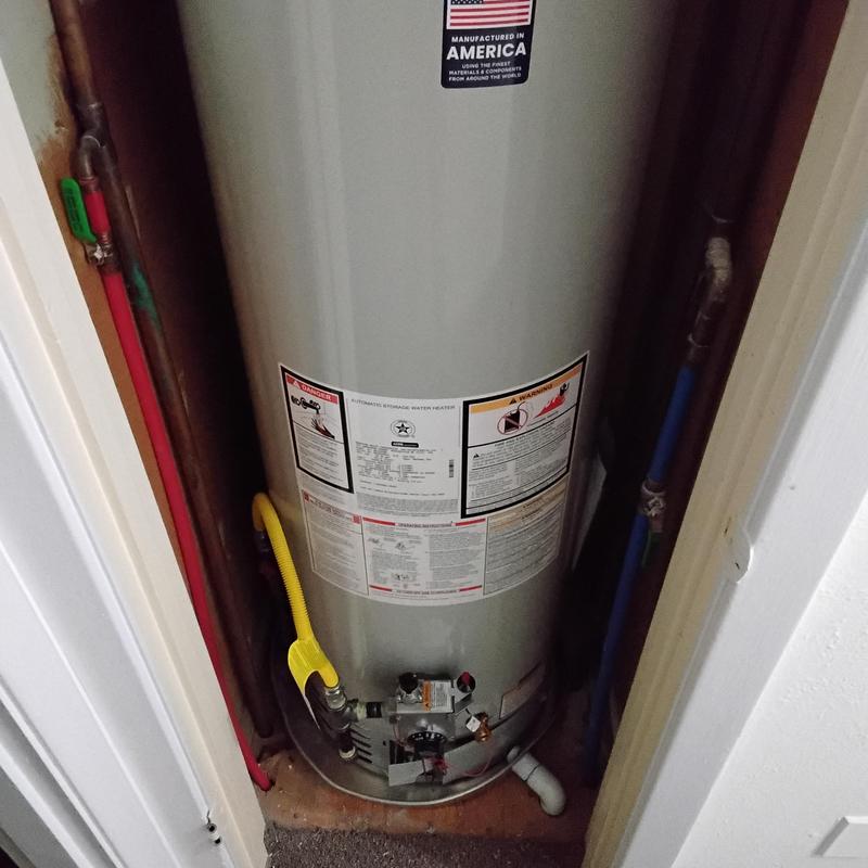 40 gallon natural gas water heater with code upgrades