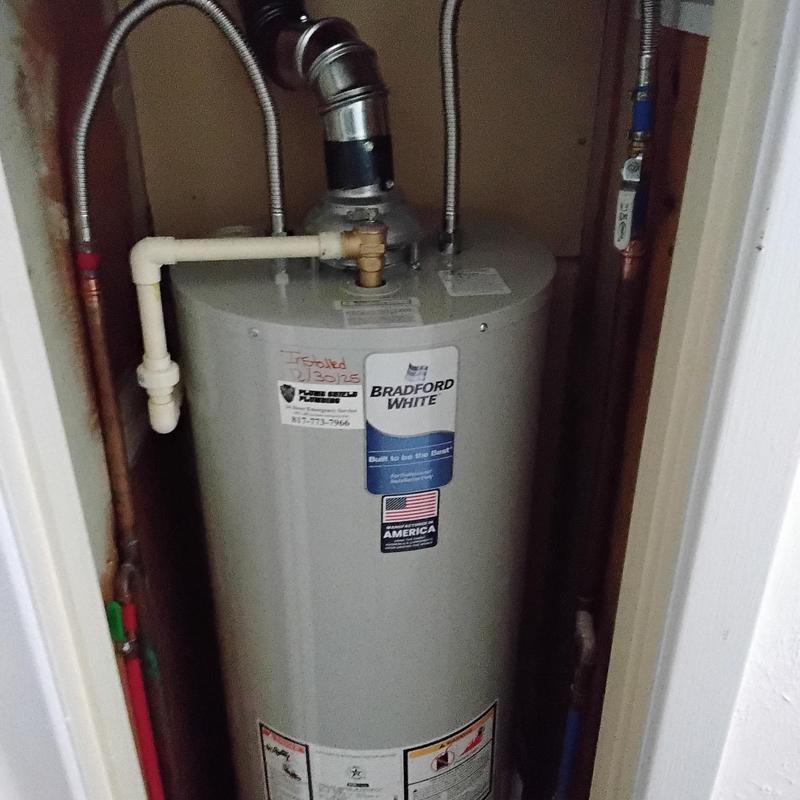 40 gallon gas water heater installation with code upgrades