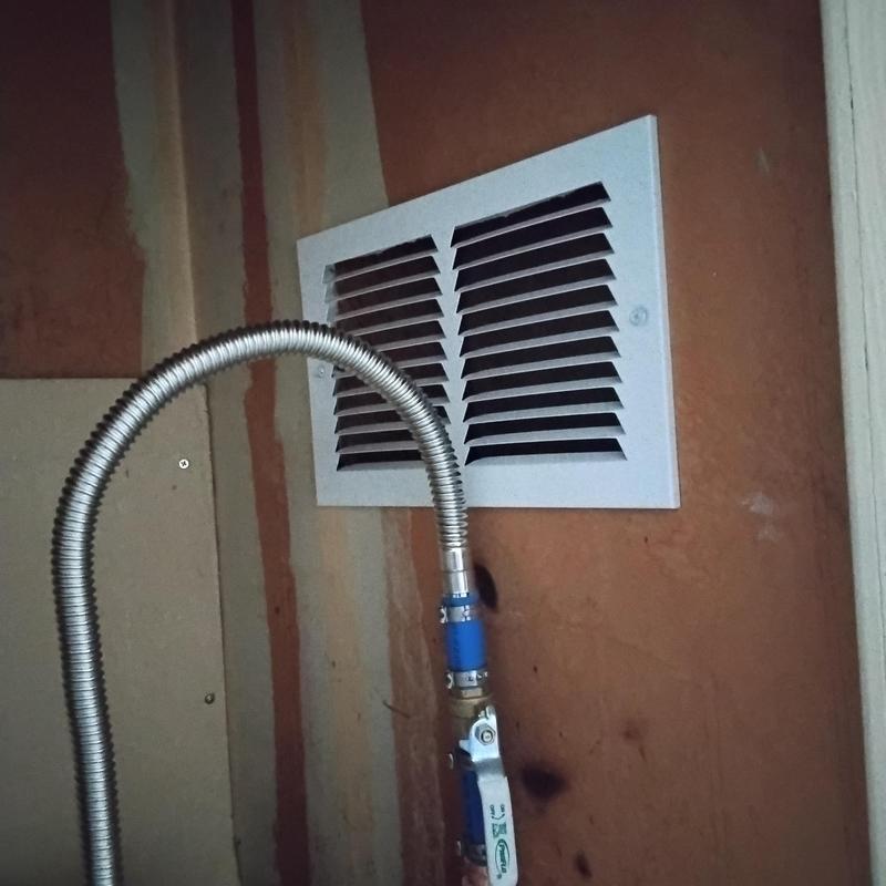 40 gallon gas water heater flexible gas line and vent grille