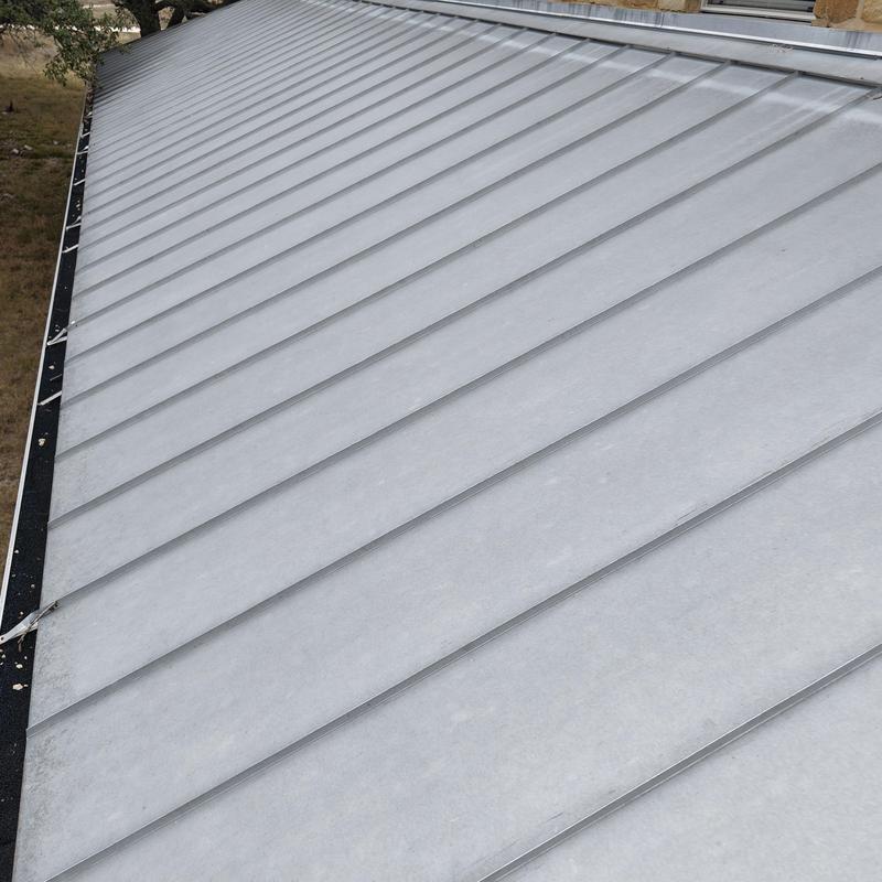 McElroy standing seam metal roof panels close-up