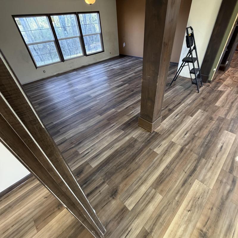 Vinyl plank flooring installation in residential room Vinyl plank flooring installation in residential room