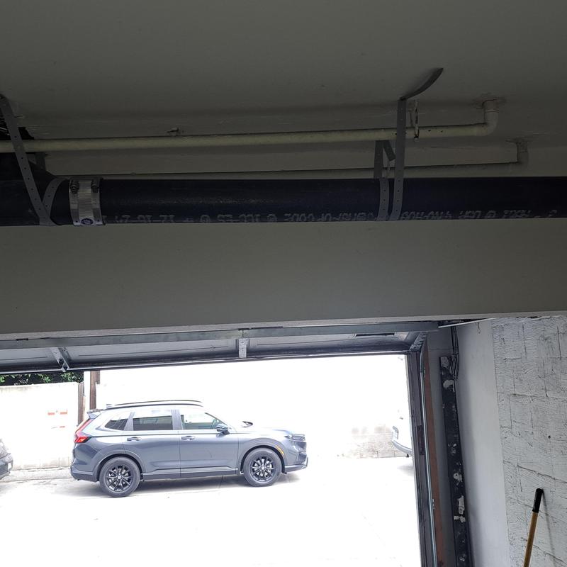 Main sewer horizontal drain pipe with new slope installation Main sewer horizontal drain pipe with new slope installation