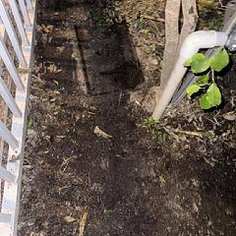 PVC pipe re-plumbed near water meter and backflow device