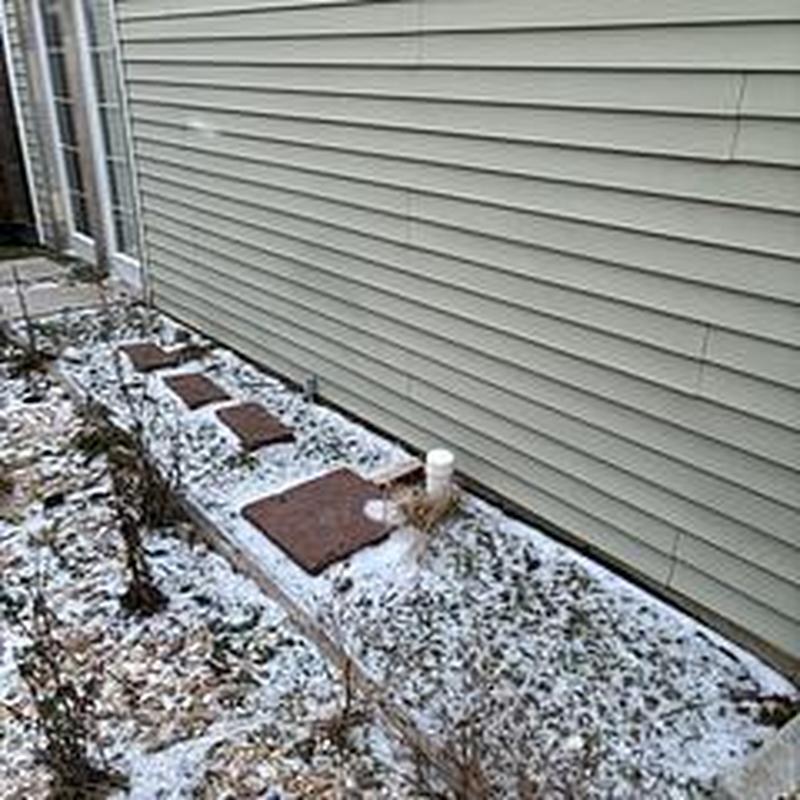 Outside sewer pipe with multiple access covers and vent pipe