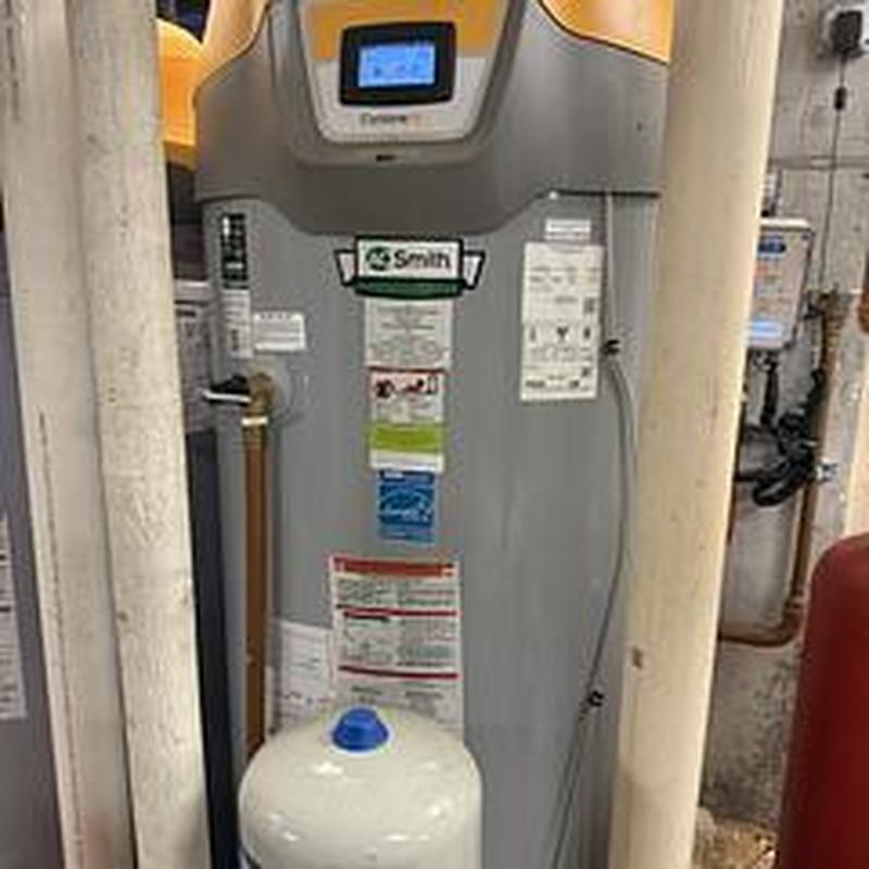 Water heater with digital control and piping connections
