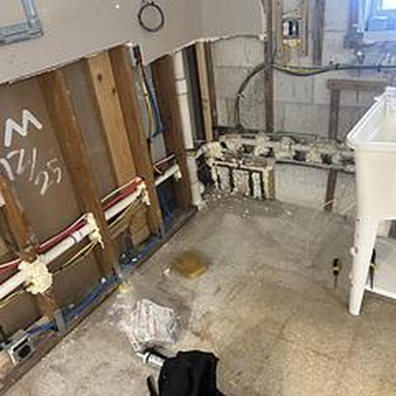 PEX icemaker line installation behind wall studs