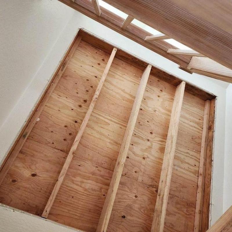 Skylight removal and new plywood framing installation