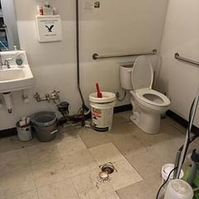 Commercial toilet and floor drain inspection for odor