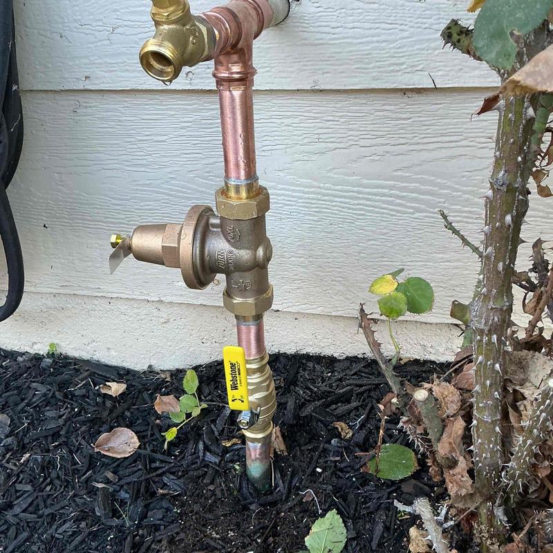 1 inch ball valve regulator and hose bib installation