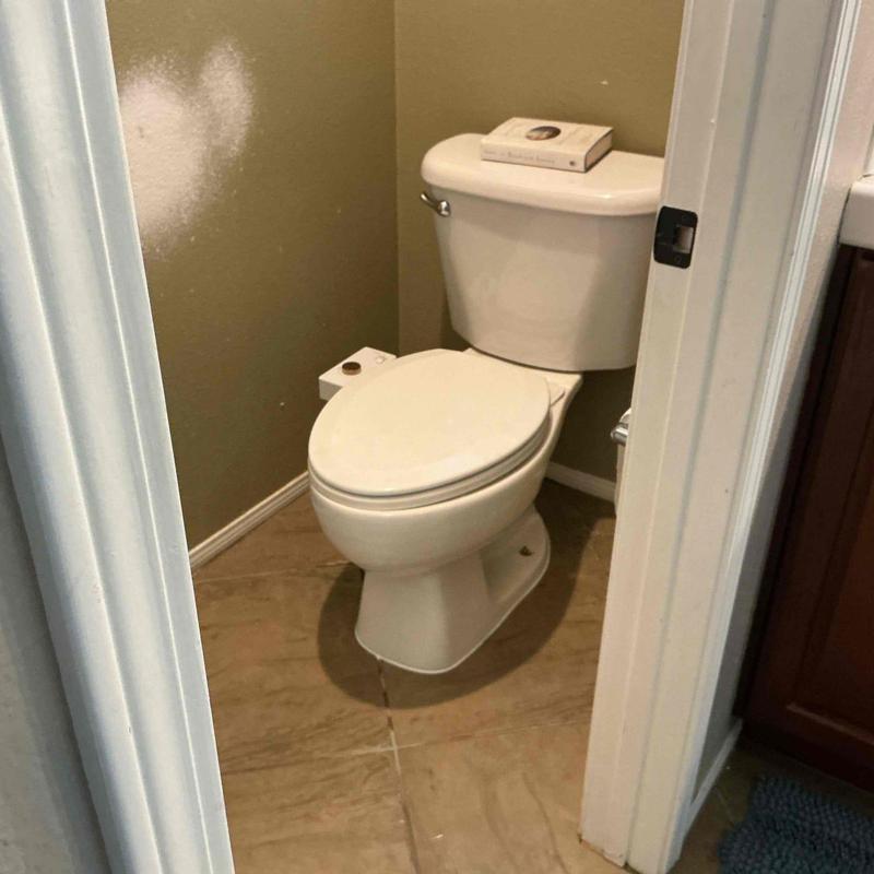 Toilet installation with new wax ring and closet bolts