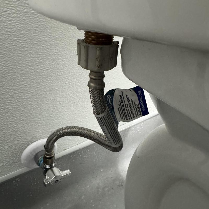 Angle stop valve and toilet supply line connection