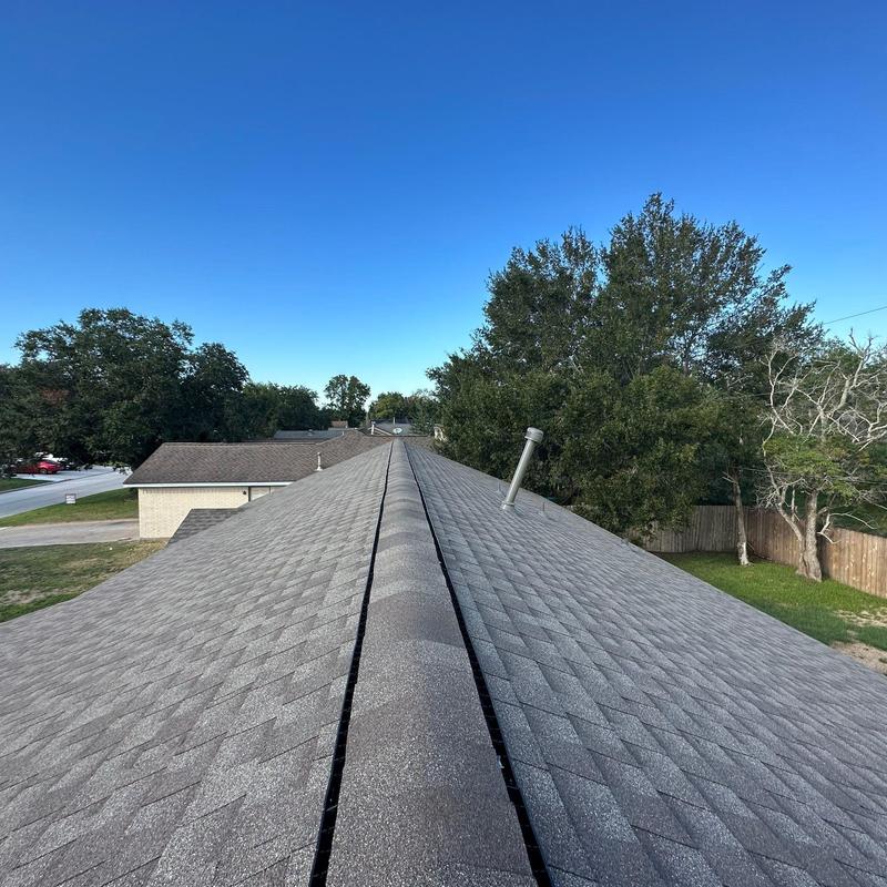 Tamko Titan XT Weathered Wood roof ridge and shingles Tamko Titan XT Weathered Wood roof ridge and shingles