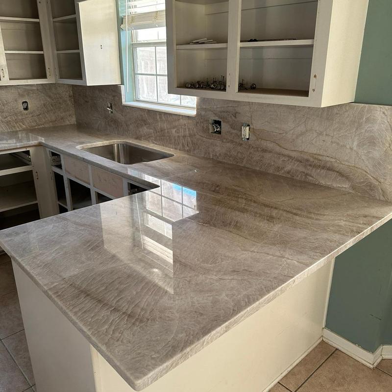 Taj Mahal granite kitchen countertop installation Taj Mahal granite kitchen countertop installation