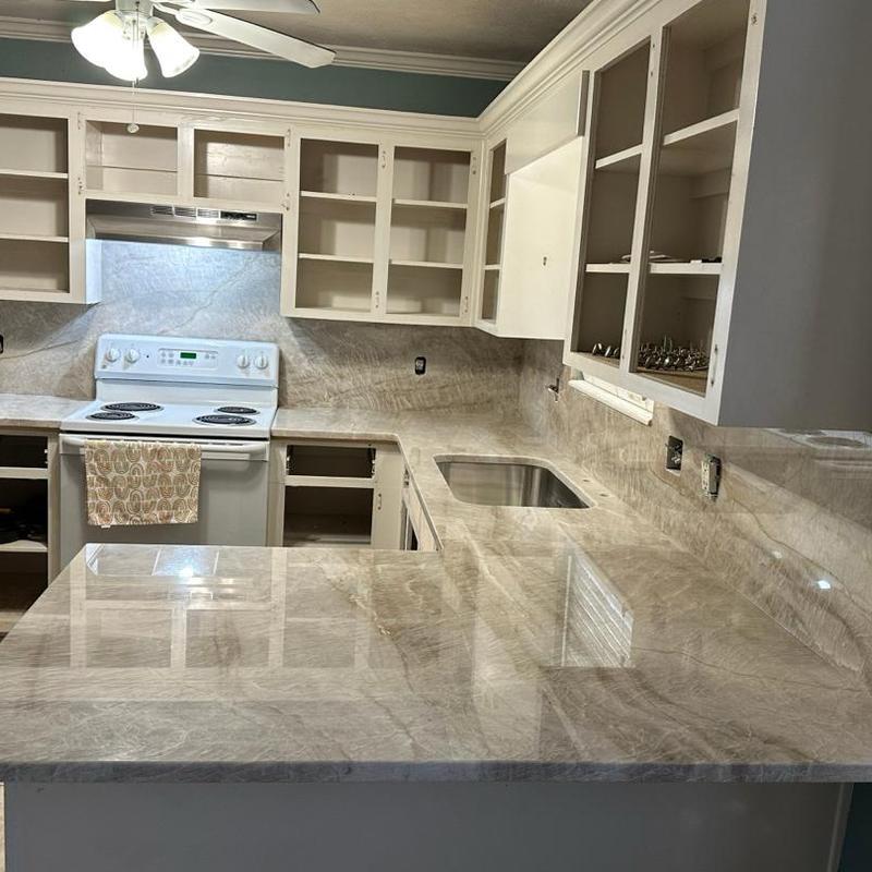 Taj Mahal granite kitchen countertops installation Taj Mahal granite kitchen countertops installation