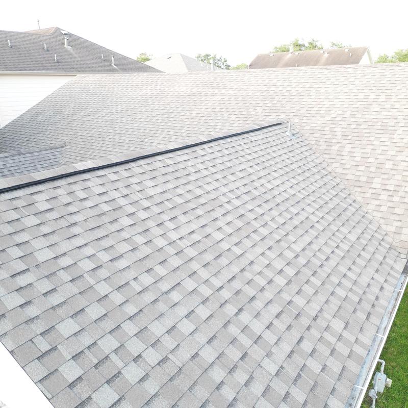 Tamko Titan XT Weathered Wood roof installation view Tamko Titan XT Weathered Wood roof installation view