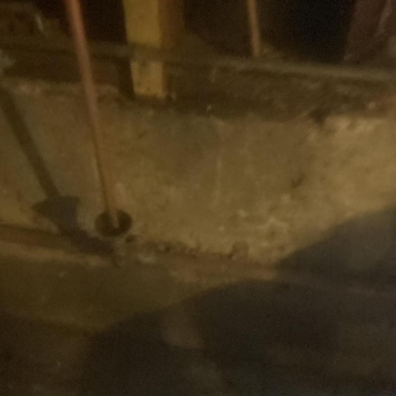 Sewer line garage cleanout with plumbing snake cable