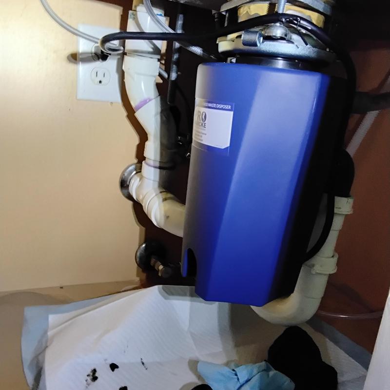 12 HP garbage disposal under kitchen sink installation