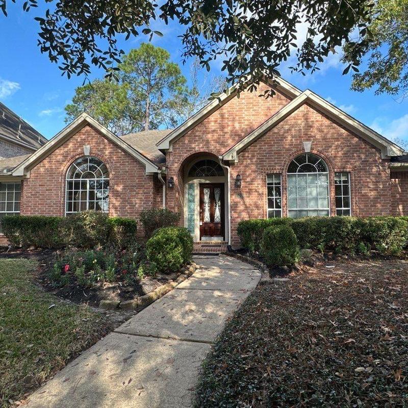 Roof hail damage inspection on brick house Roof hail damage inspection on brick house