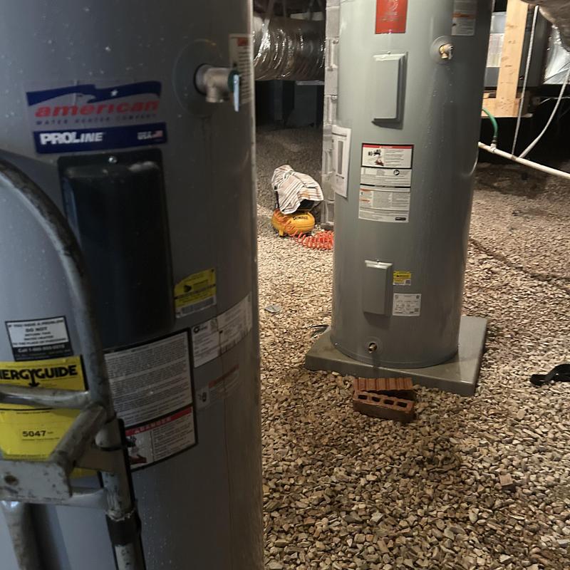 80 gallon electric water heater installation in basement