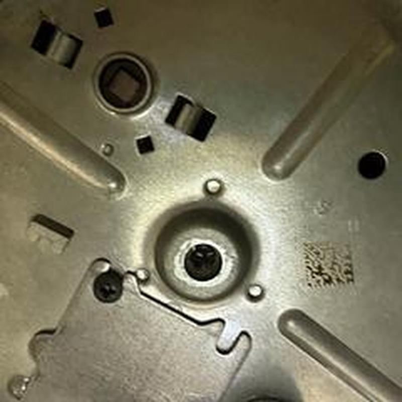 Garbage disposal reset mechanism close-up